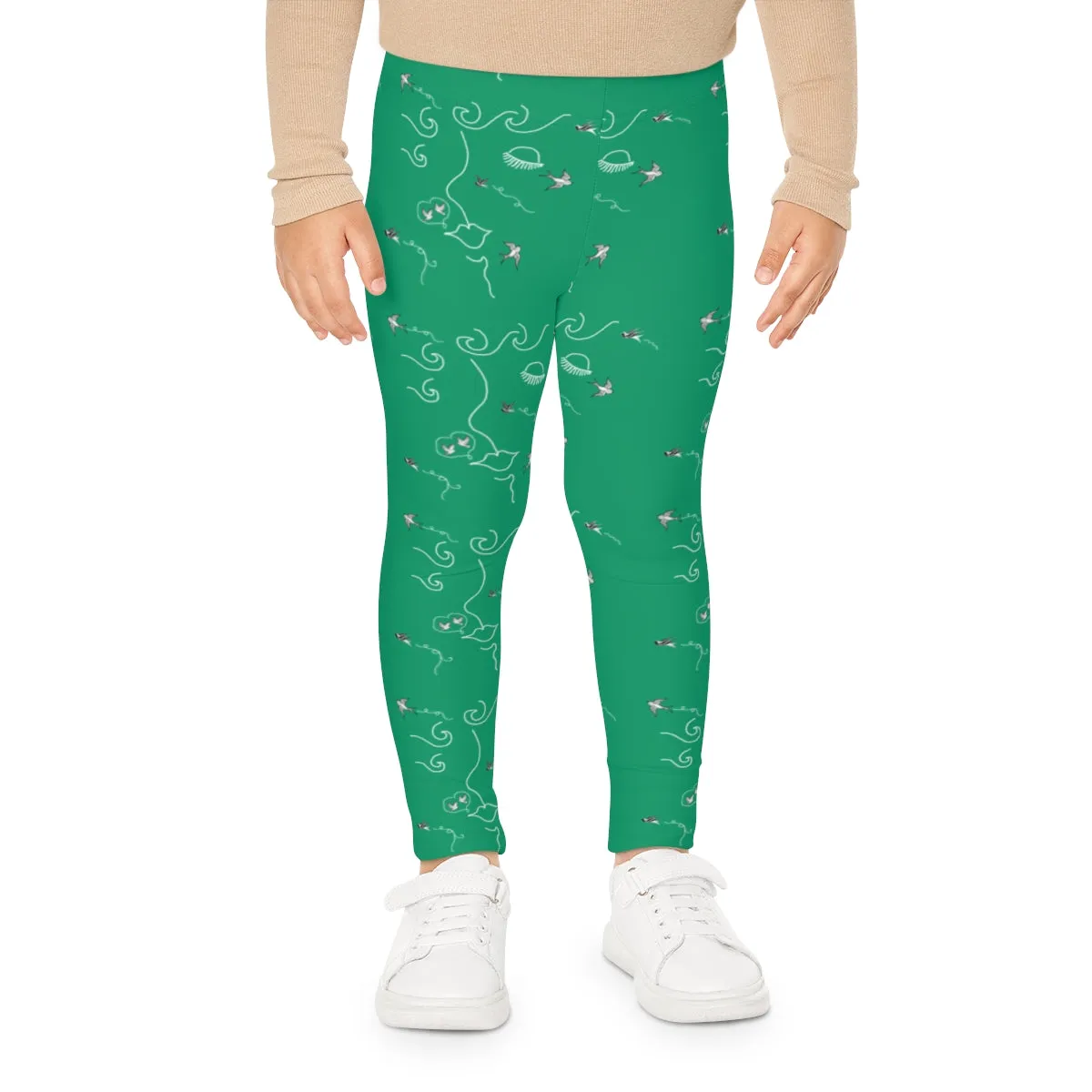 Kids Leggings (AOP) SWALLOWS GREEN