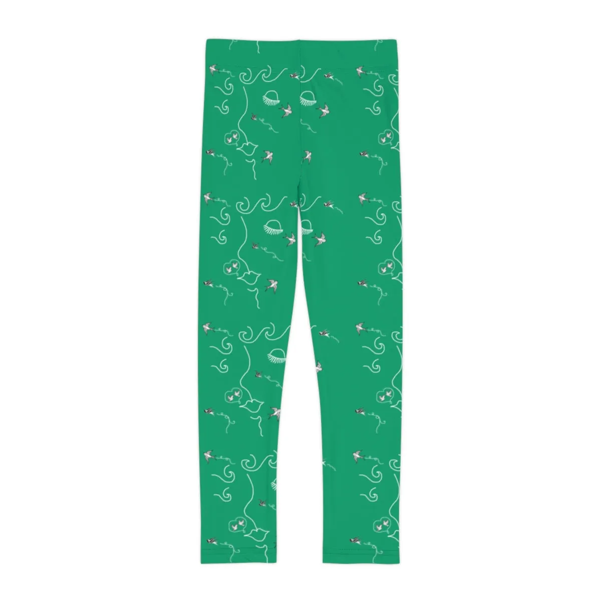 Kids Leggings (AOP) SWALLOWS GREEN