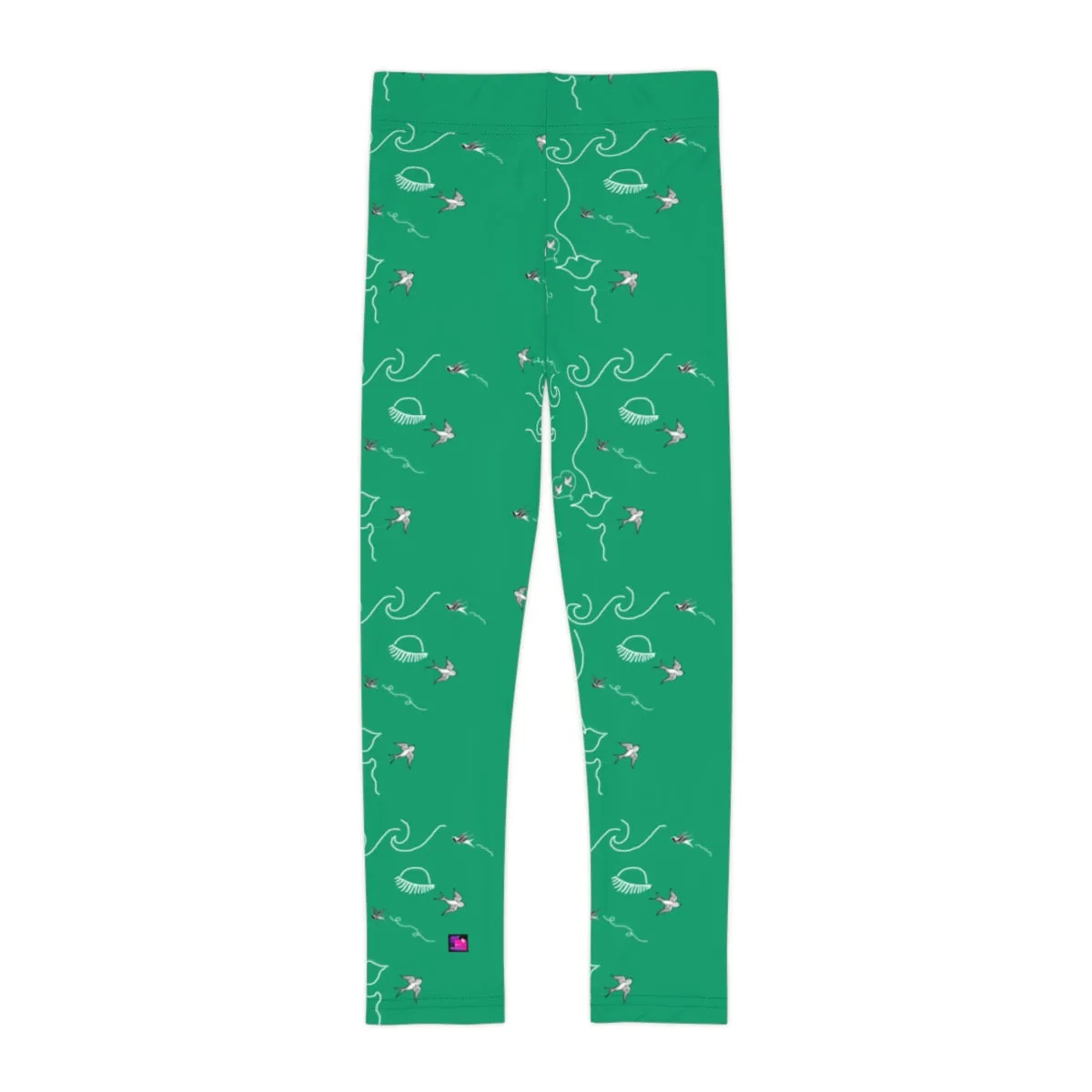 Kids Leggings (AOP) SWALLOWS GREEN