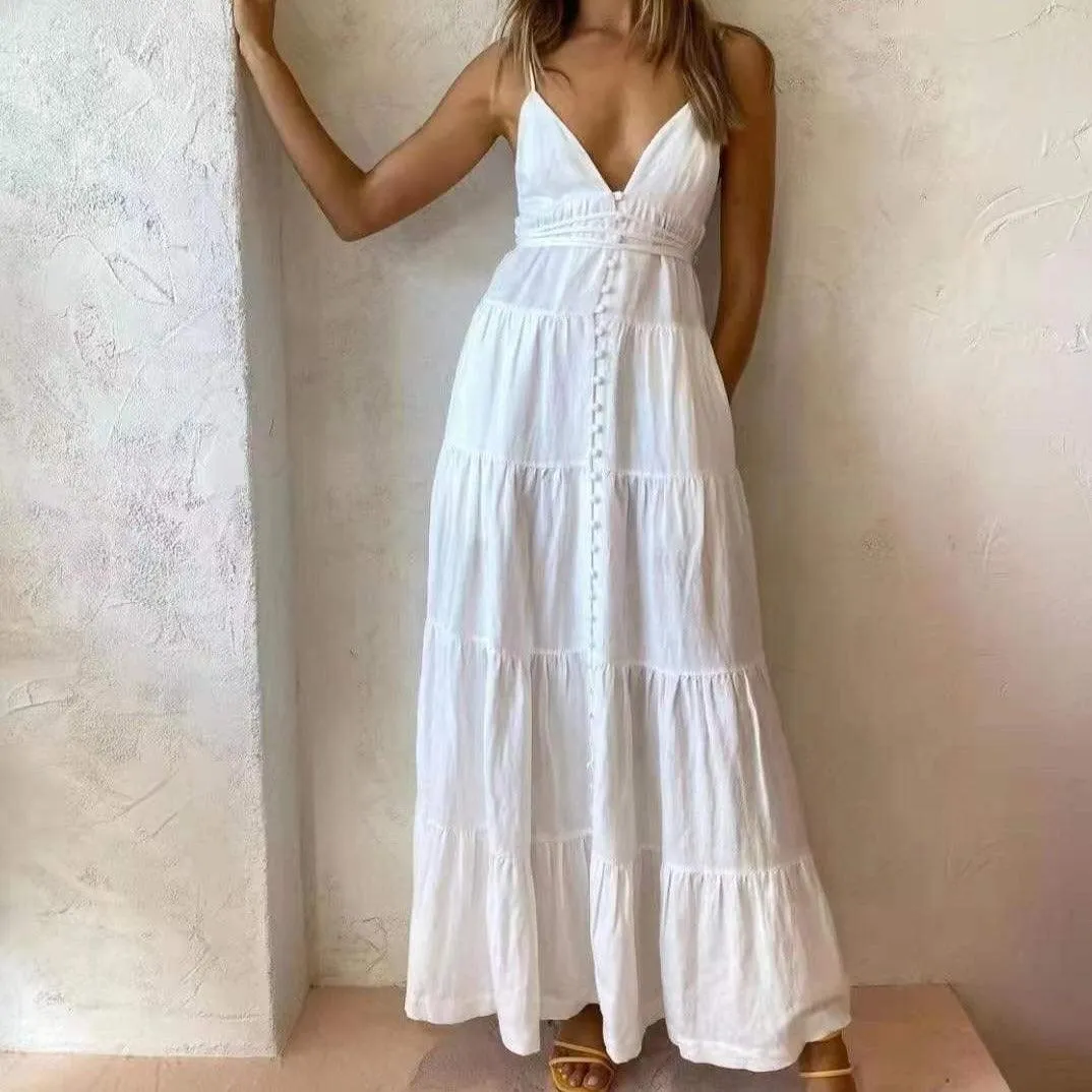 KittenAlarm - Spencer Spaghetti Strap Solid Maxi Dress