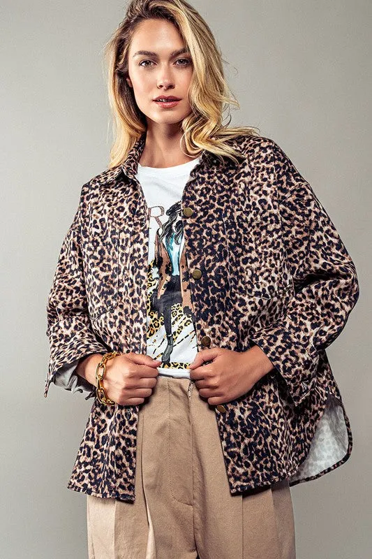 Leopard Print Work Jacket