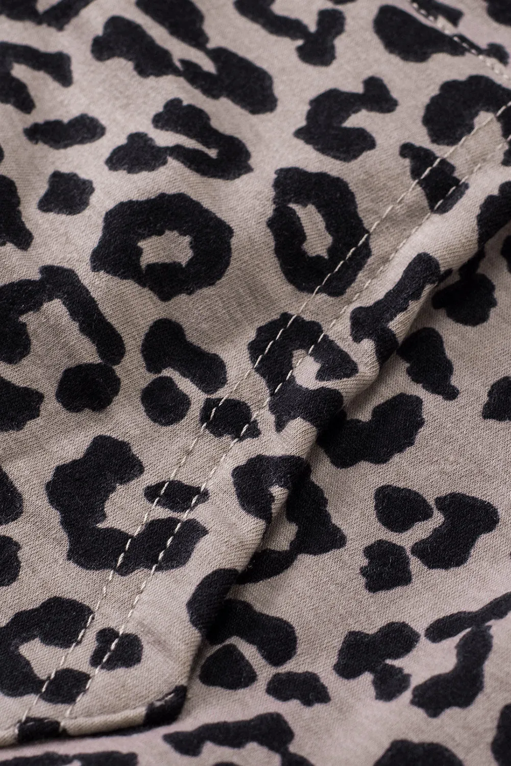 Leopard Print Zipper Hooded Coat With Pocket