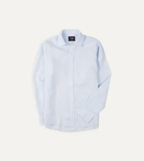 Light Blue Linen Spread Collar Shirt