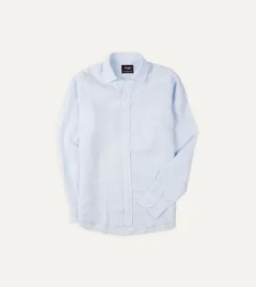 Light Blue Linen Spread Collar Shirt