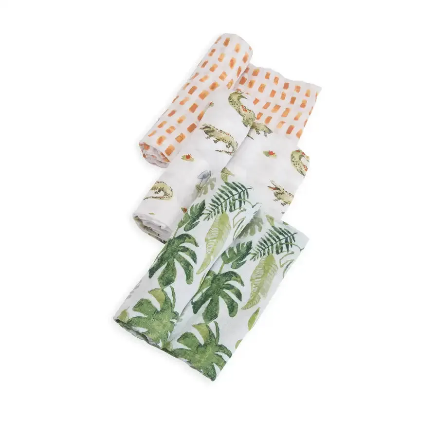 Little Unicorn 3 Pack Cotton Muslin Swaddle - Gators