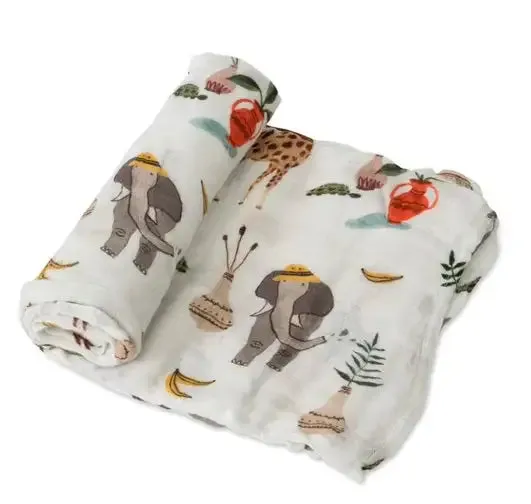 Little Unicorn Single Deluxe Muslin Swaddle - Safari