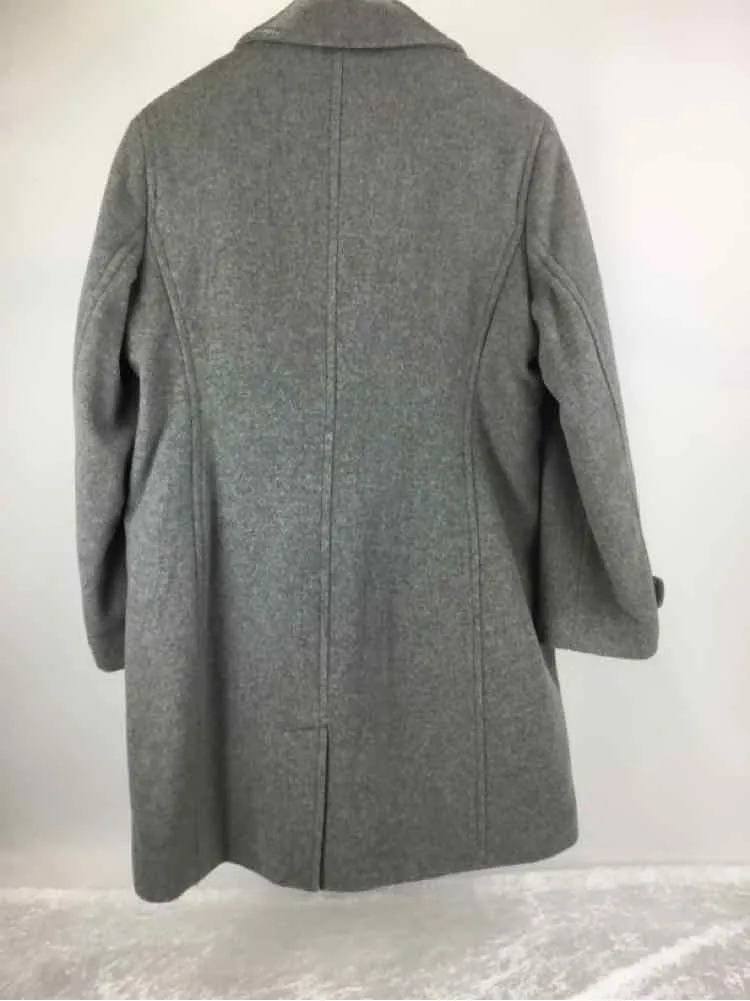 LL. Bean Size 12P Light Gray Double Breasted Car Coat Coat