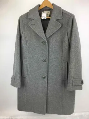 LL. Bean Size 12P Light Gray Double Breasted Car Coat Coat