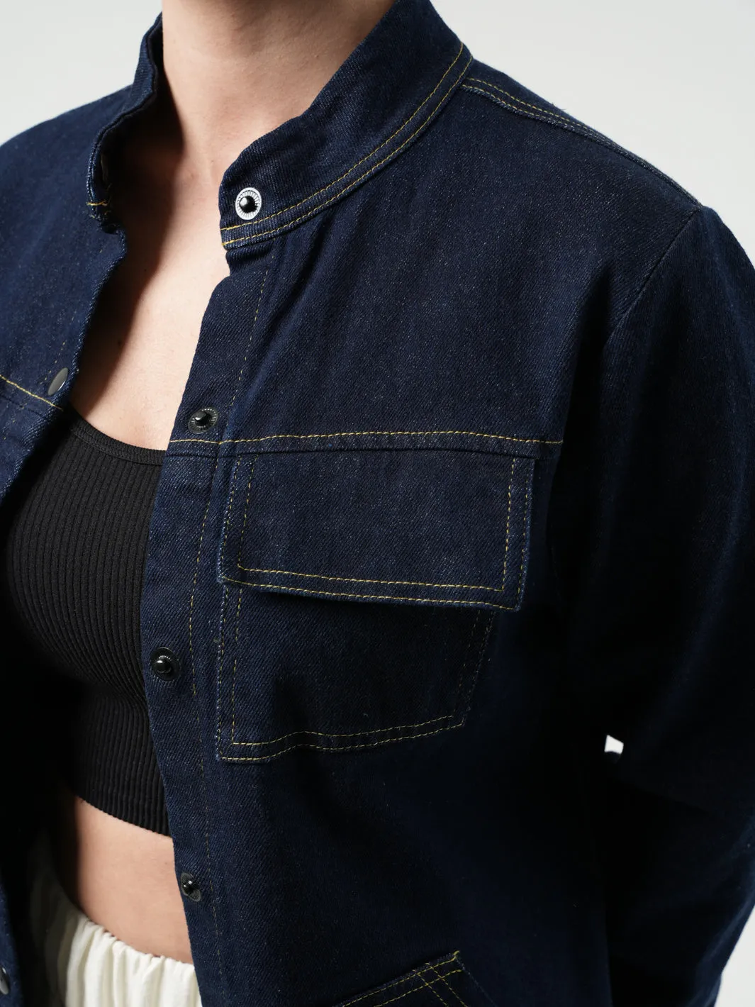 Long Dark Denim Shirt