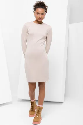 Long Sleeve Bodycon Dress Natural