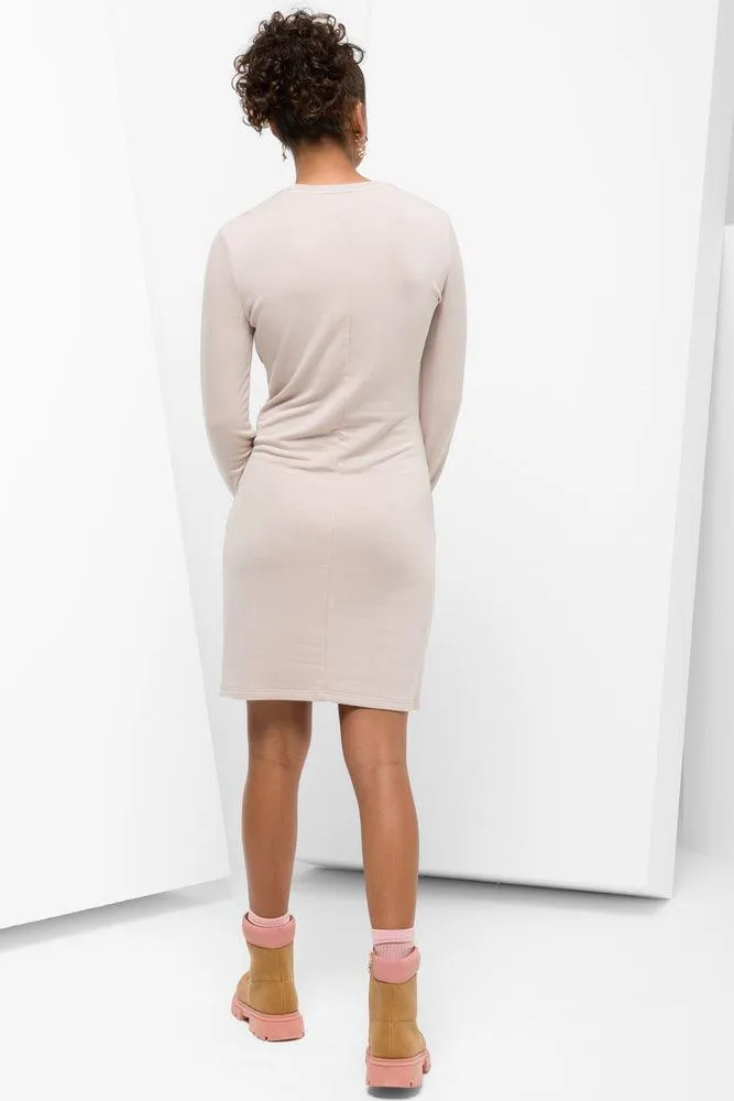 Long Sleeve Bodycon Dress Natural