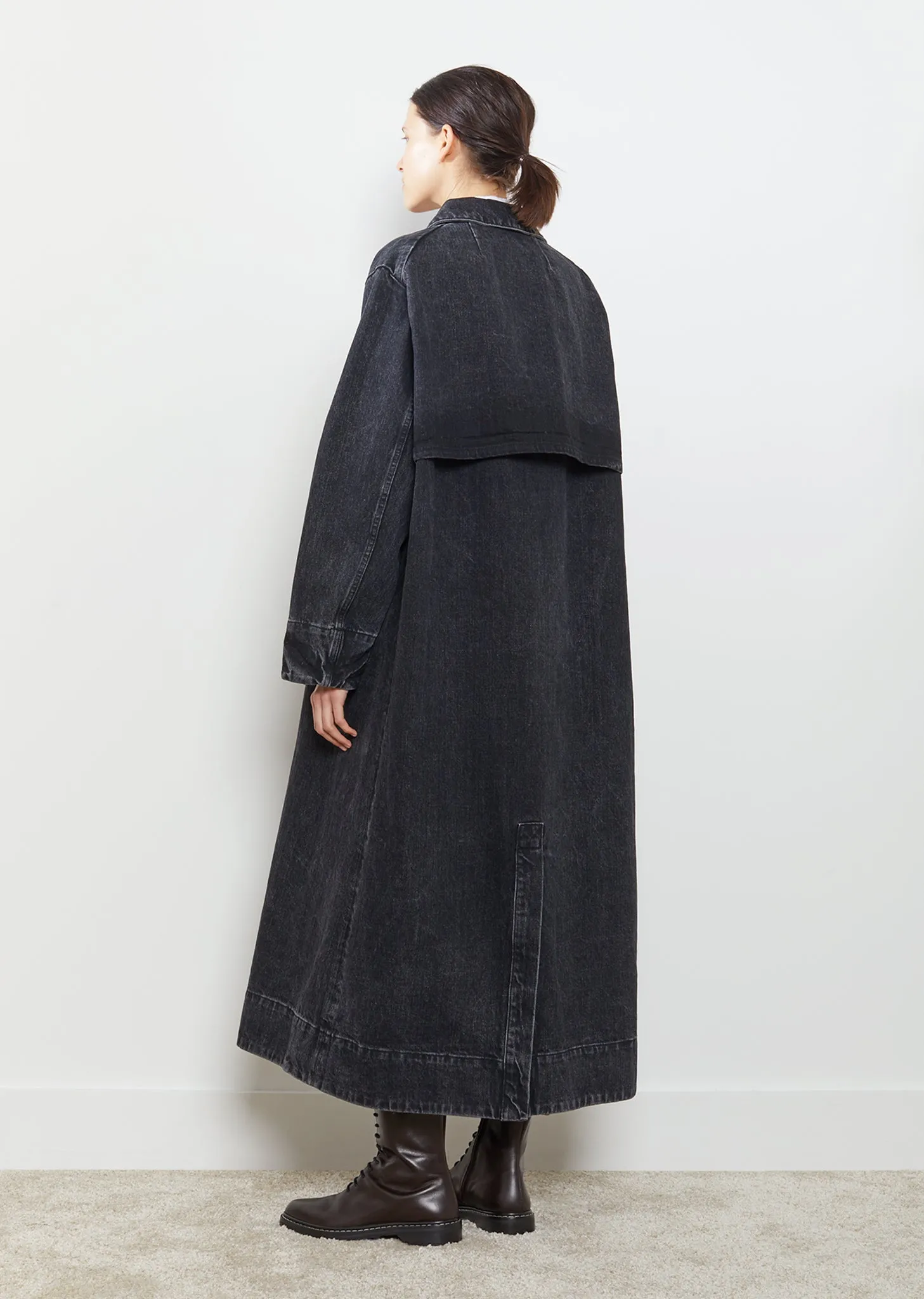 Luster Belted Selvage Denim Coat