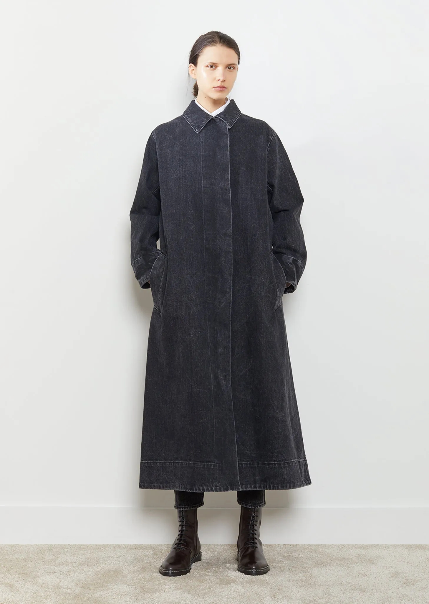 Luster Belted Selvage Denim Coat