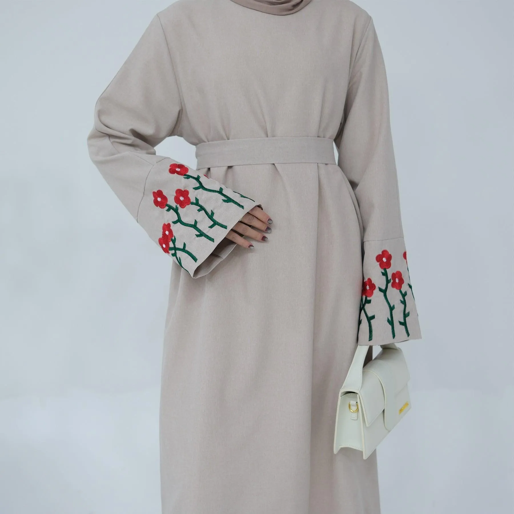 MA058 Floral Embroidery Elegant Abaya