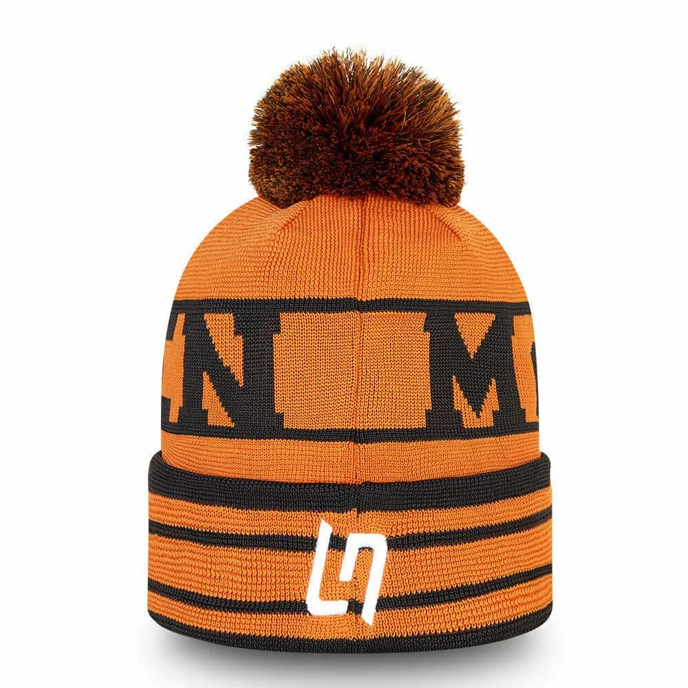 McLaren F1 New Era Team Lando Norris Bobble Cuff Beanie- Papaya