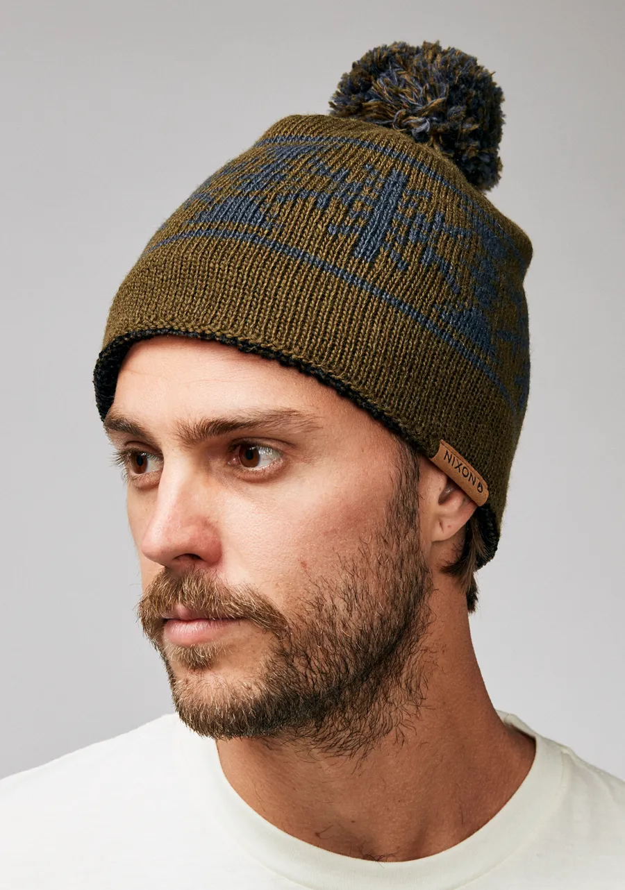 Meister Wool Pom Beanie - Olive / Multi