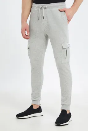 Men Grey Cargo Pocket Jogger