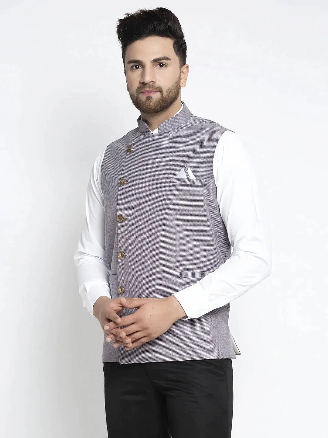 Men'S Purple Nehru Jacket