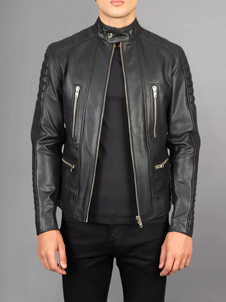 Men’s Tec Flex Motocross Black Leather Jacket