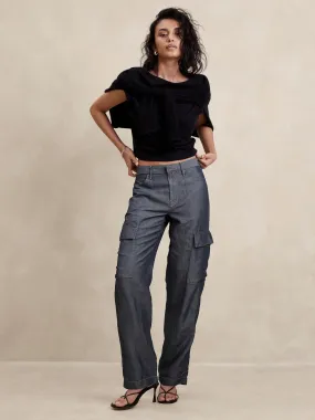 Mid-Rise Loose TENCEL™-Linen Cargo Pant