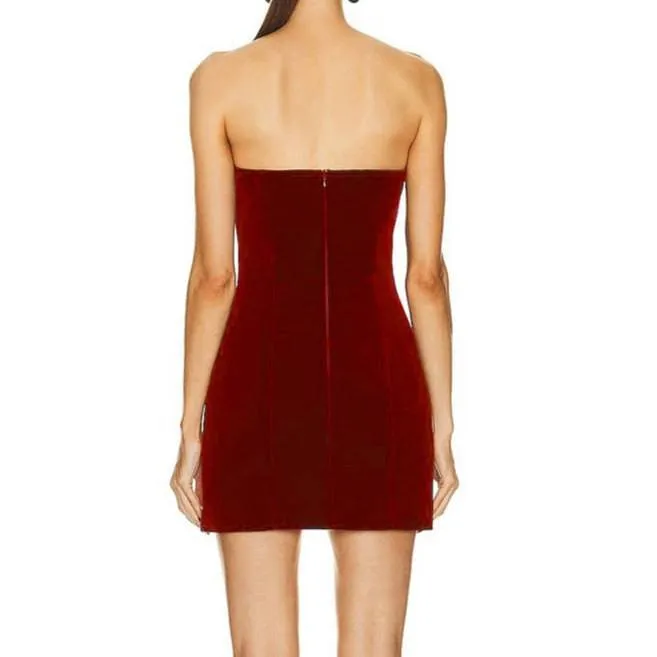 Mikayla Strapless Side Heart Cut-Out Mini Dress