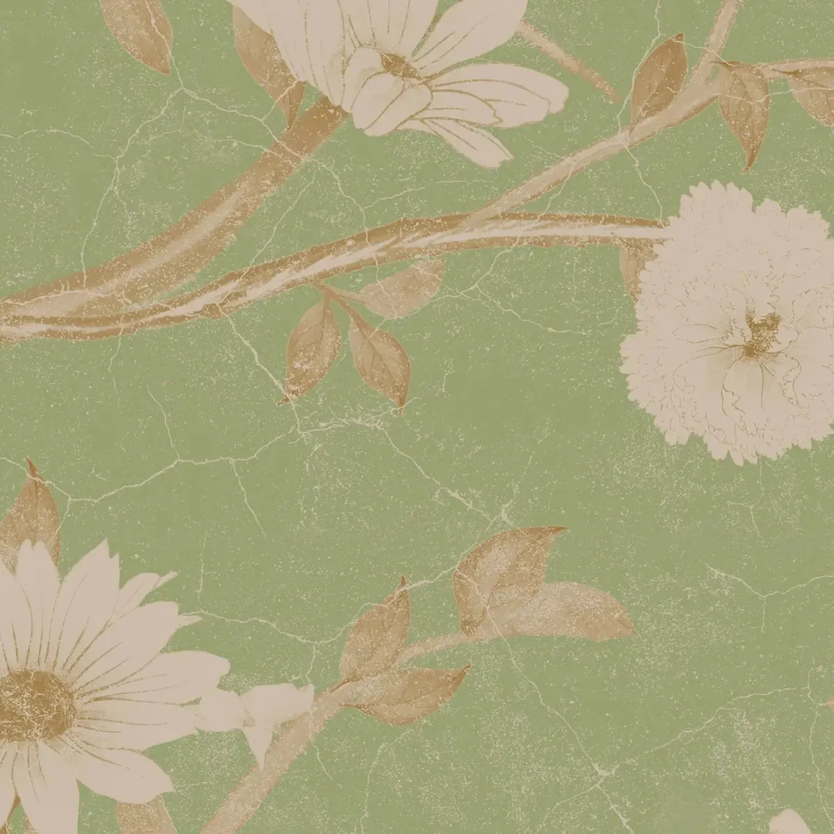 Mint Blossom Vintage Chinoiserie Wallpaper for Walls