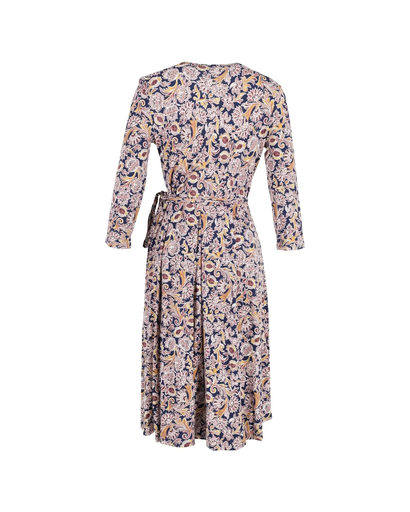 Multicolor Viscose Wrap Dress with Antique Rose Print by Max Mara Weekend