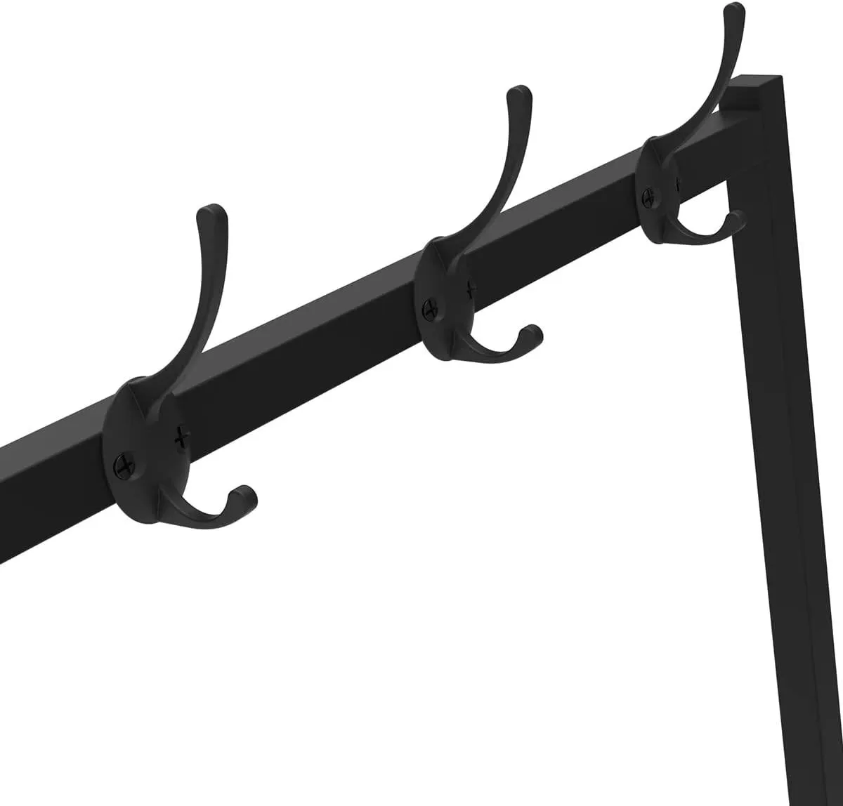 Multifunctional 5 In 1 Coat rack Entryway Hall Tree with Shoe Storage and Dressing Mirror (Black, 190 x 81 cm)