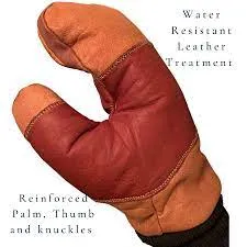 New Maroon Bell Outdoor Water Buffalo Leather Mittens Adult Size Medium