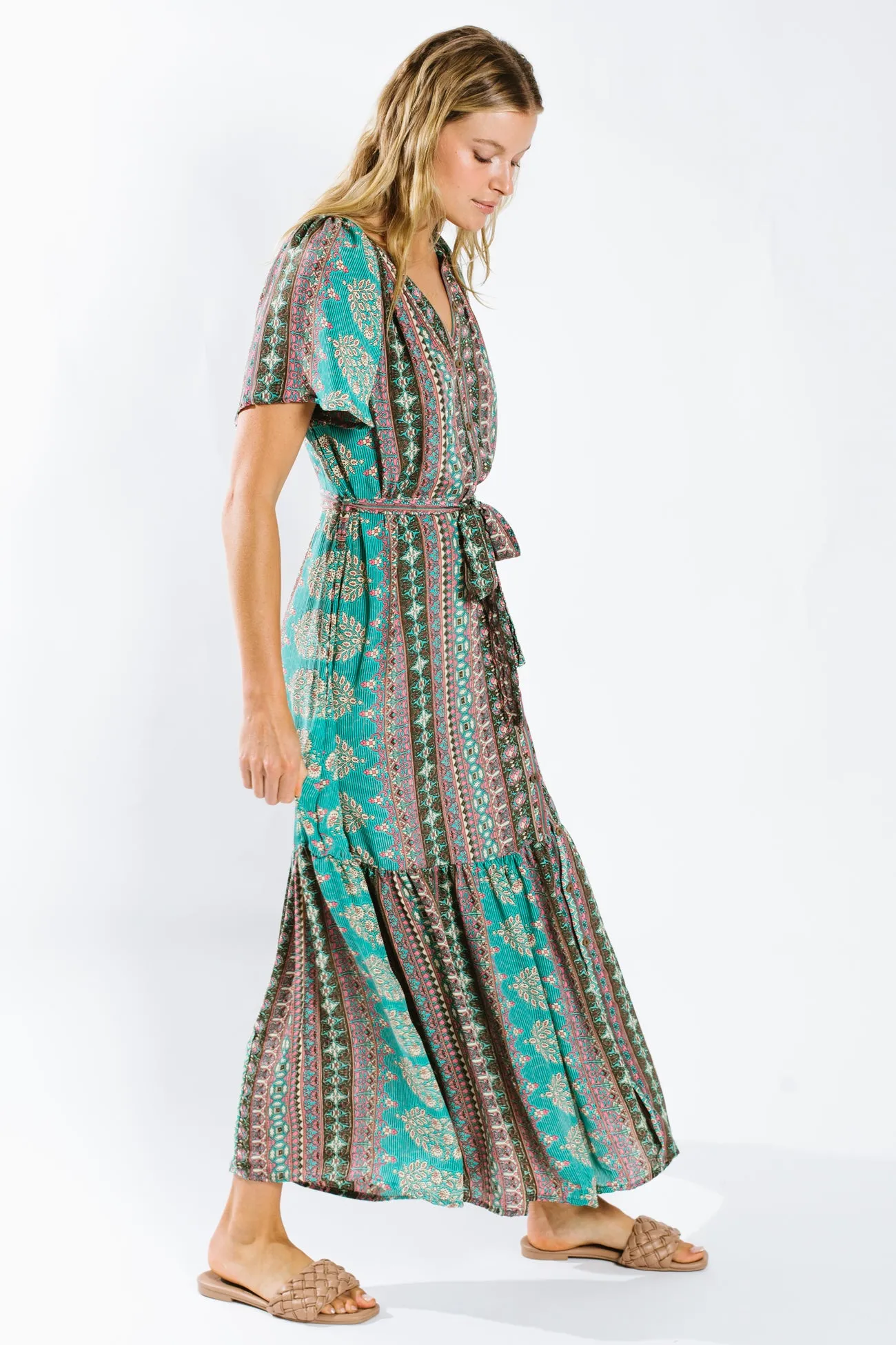 Nuha Belted Maxi Dress