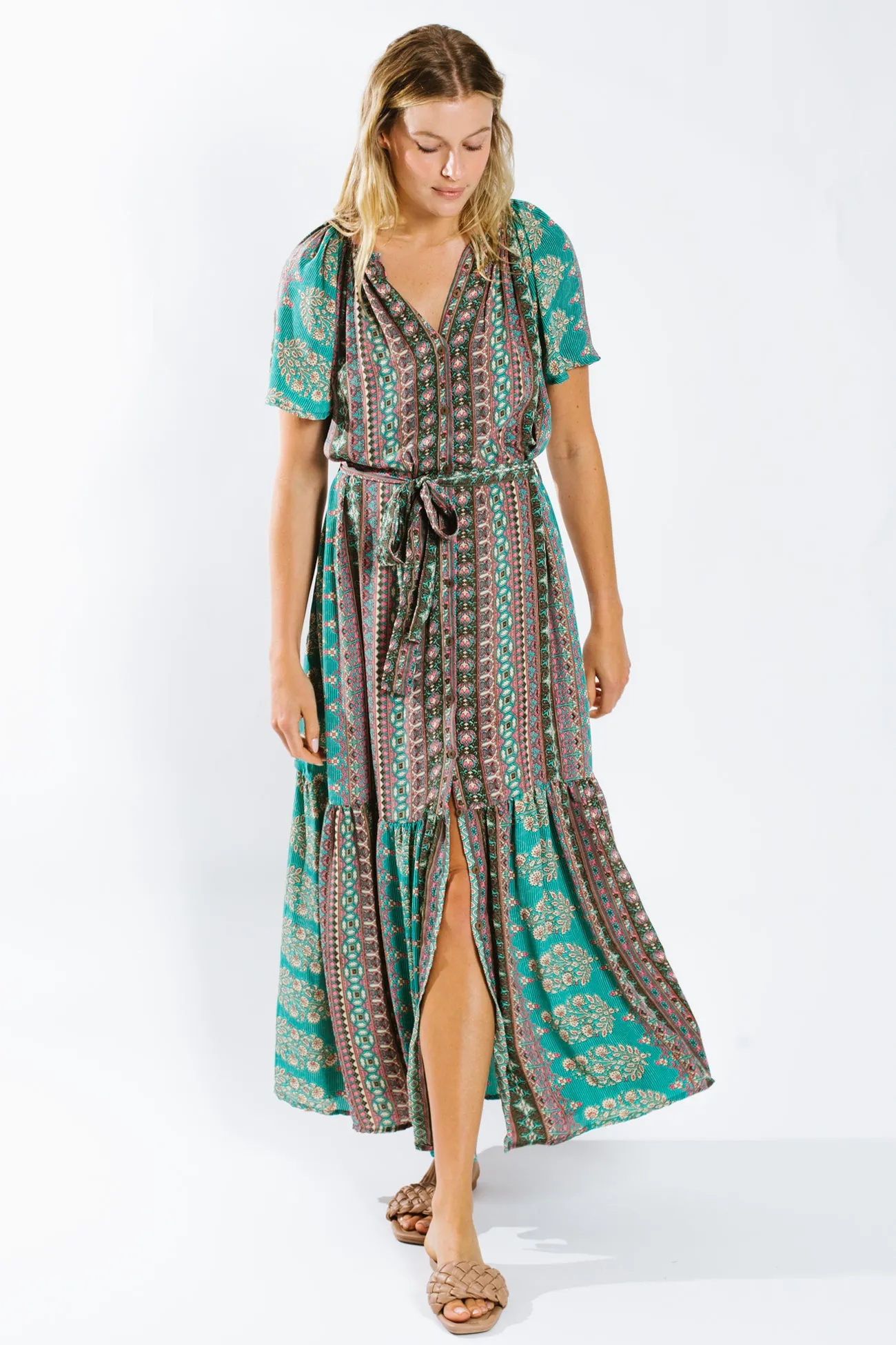 Nuha Belted Maxi Dress