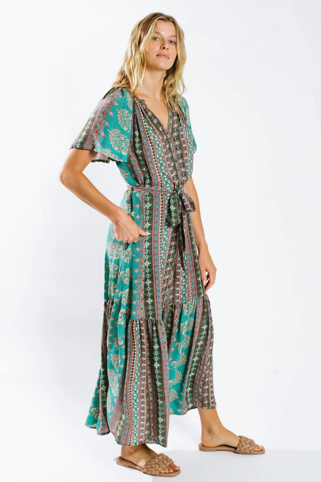 Nuha Belted Maxi Dress