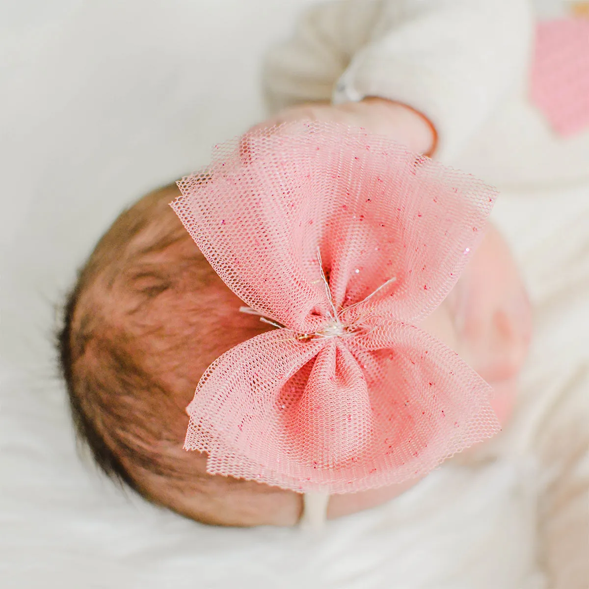 oh baby! Glinda Bow Nylon Headband - Light Pink