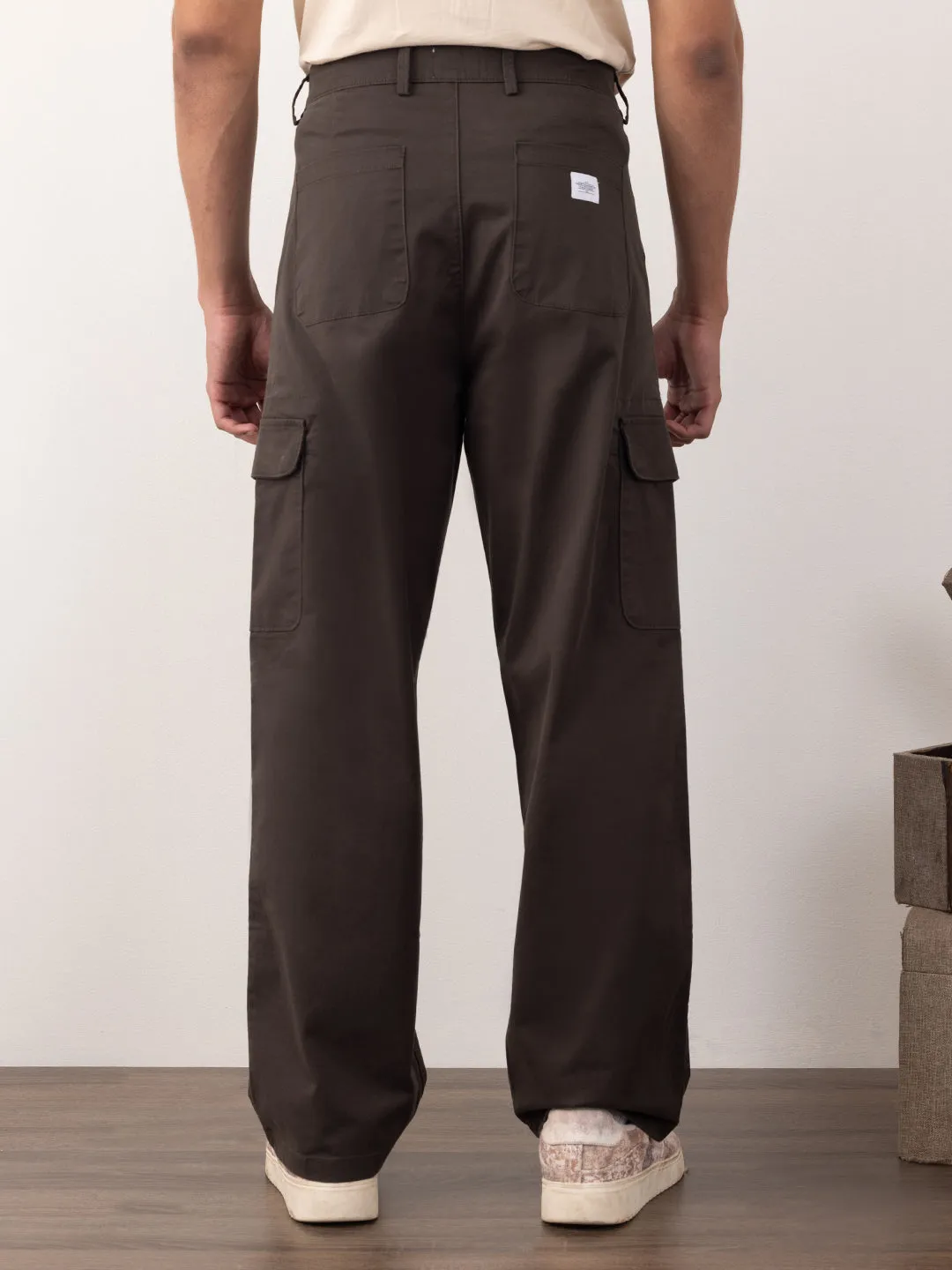 Olive Plain Wide Pants