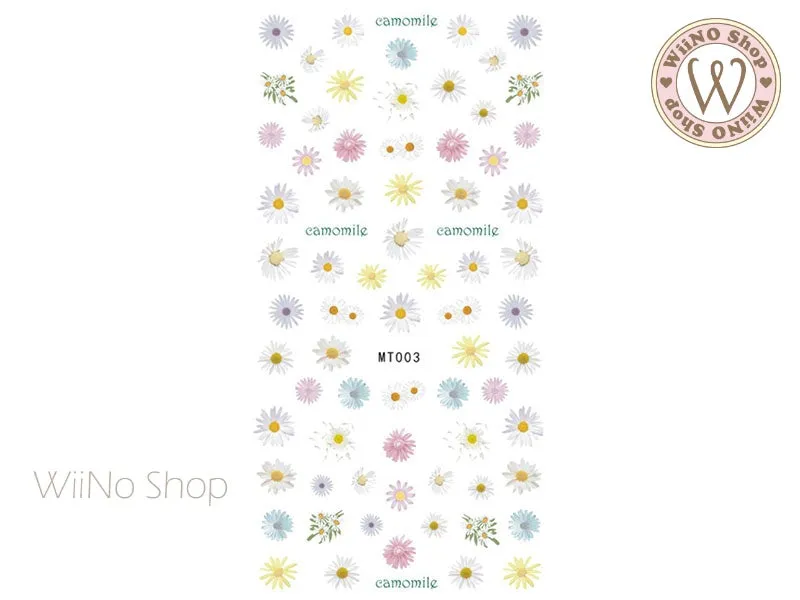 Pastel Camomile Flower Adhesive Nail Art Sticker - 1 pc (MT003)