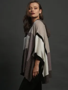 Patchwork Hooded Poncho