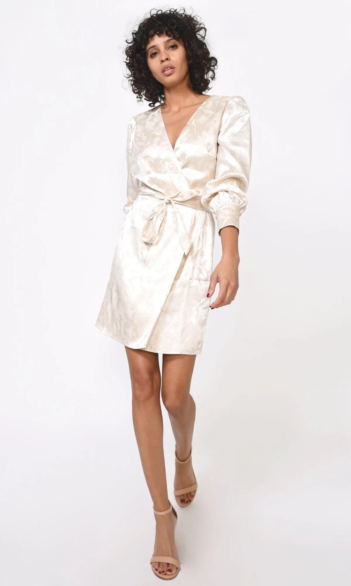 Pauline Jacquard Faux Wrap Dress - FINAL SALE