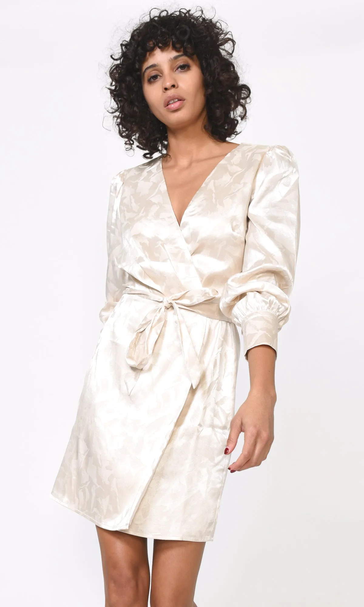 Pauline Jacquard Faux Wrap Dress - FINAL SALE