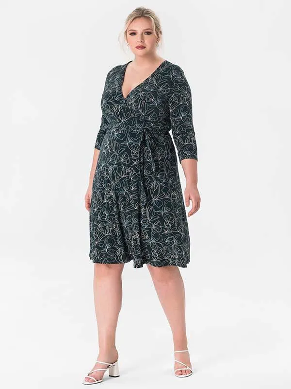 Pine Petiole Perfect Faux-Wrap Dress