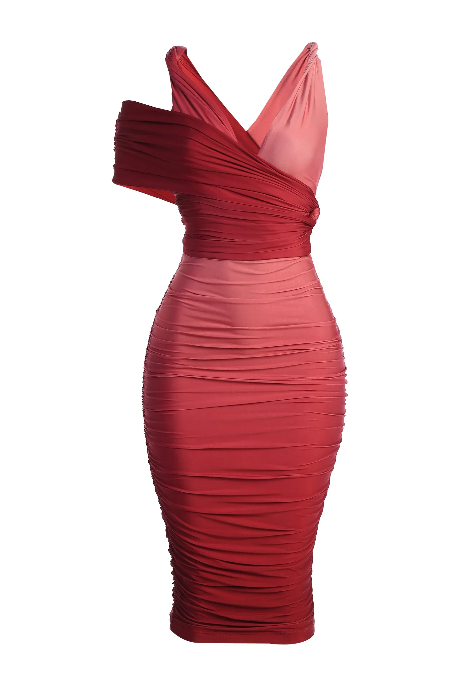 Pink Ombré Edge Of Romance Midi Dress