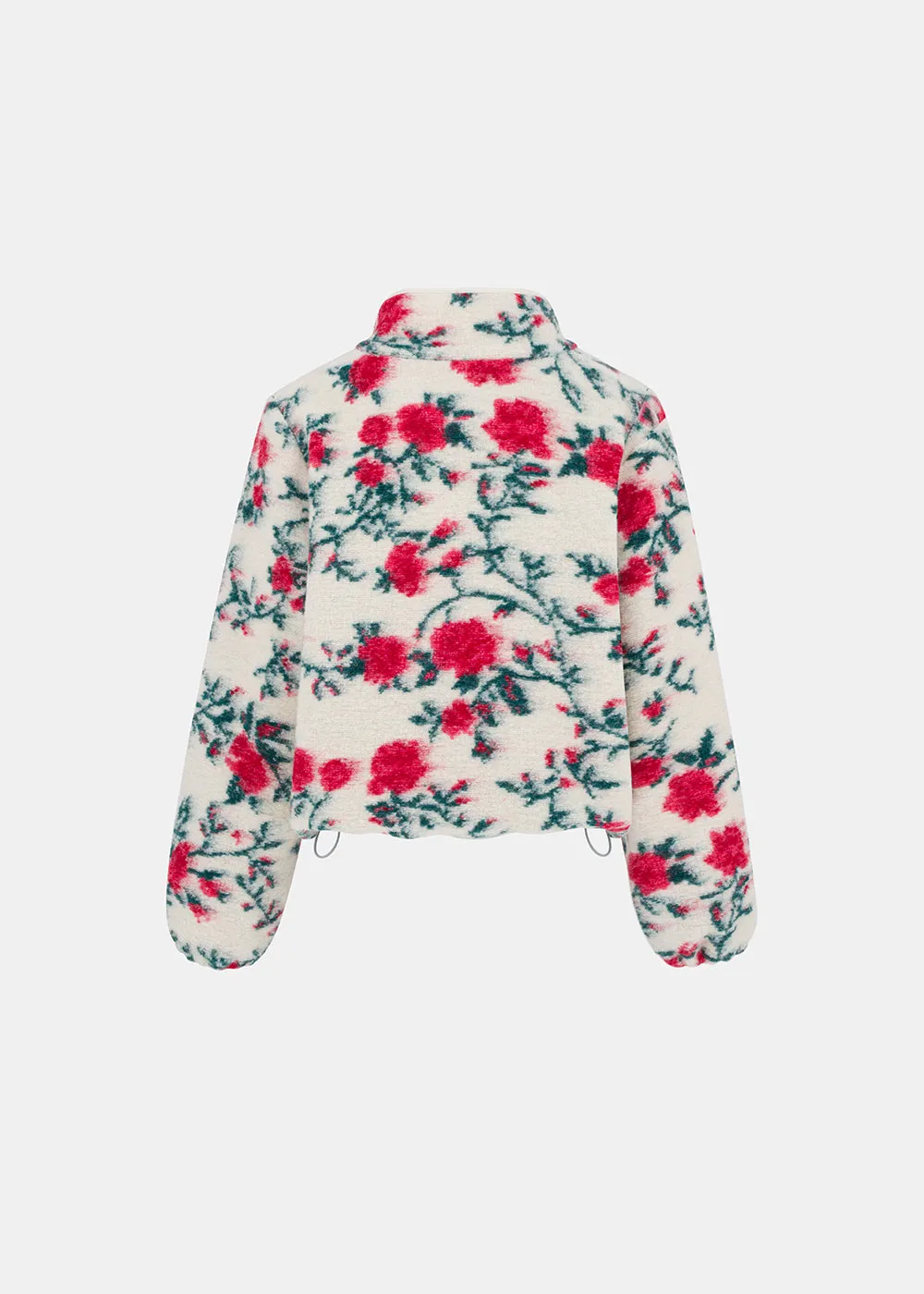 PIU WOOLEN FLEECE SWEATSHIRT ROSES