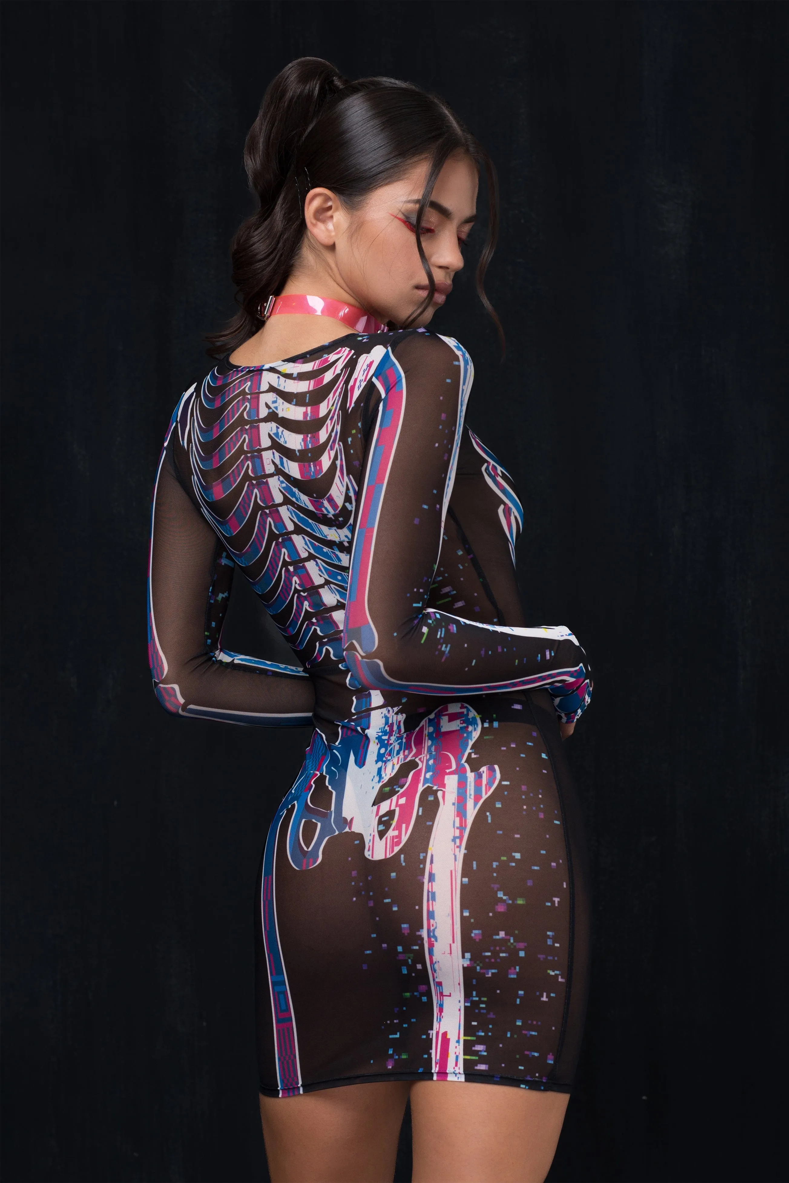 Pixel Phantom Mesh Dress