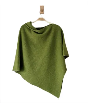 Poncho soft merino lambswool moss green