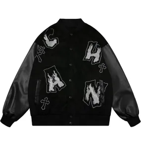 PopFlying High School Varsity Jacket Cross