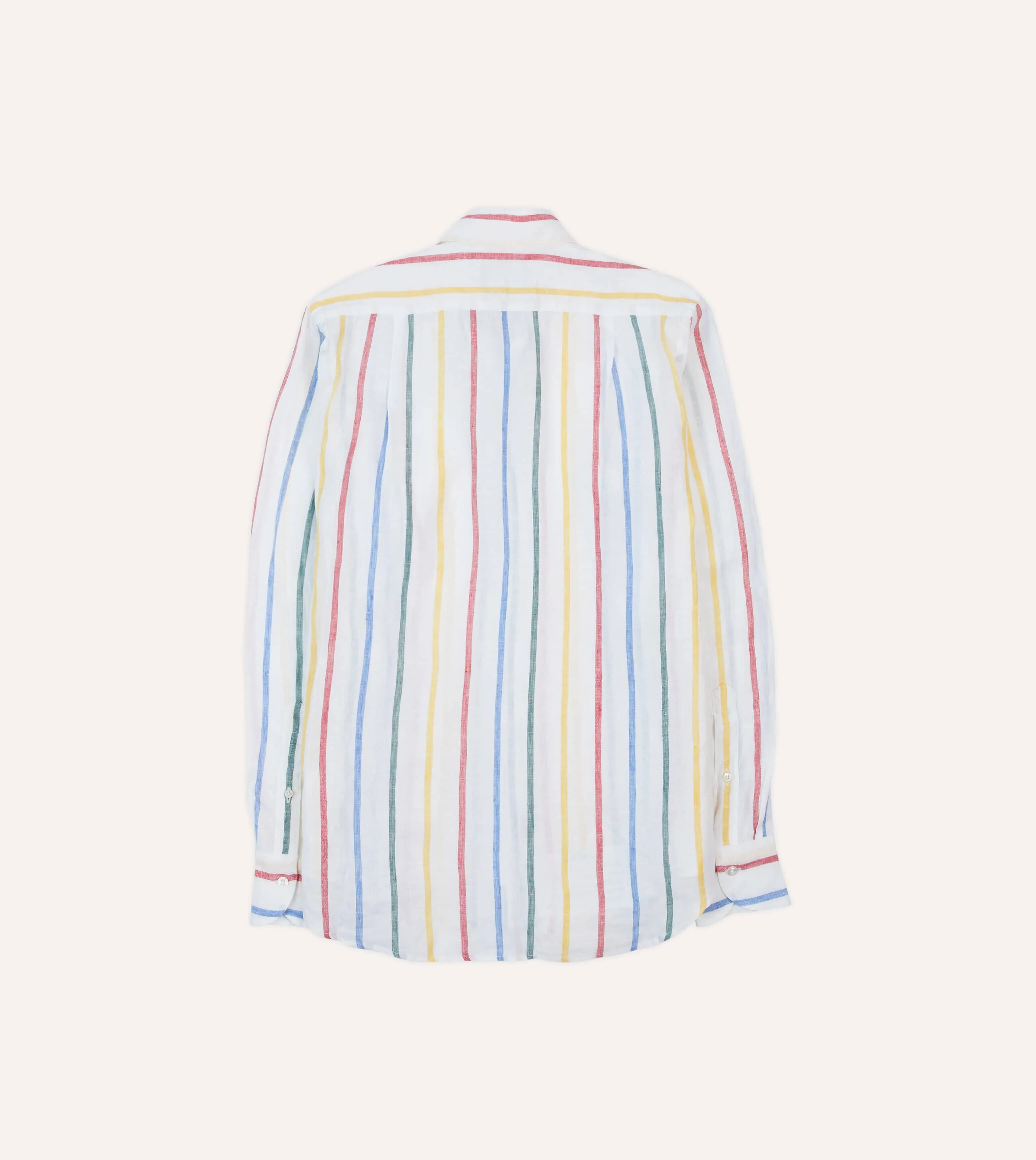 Primary Stripe Linen Spread Collar Shirt