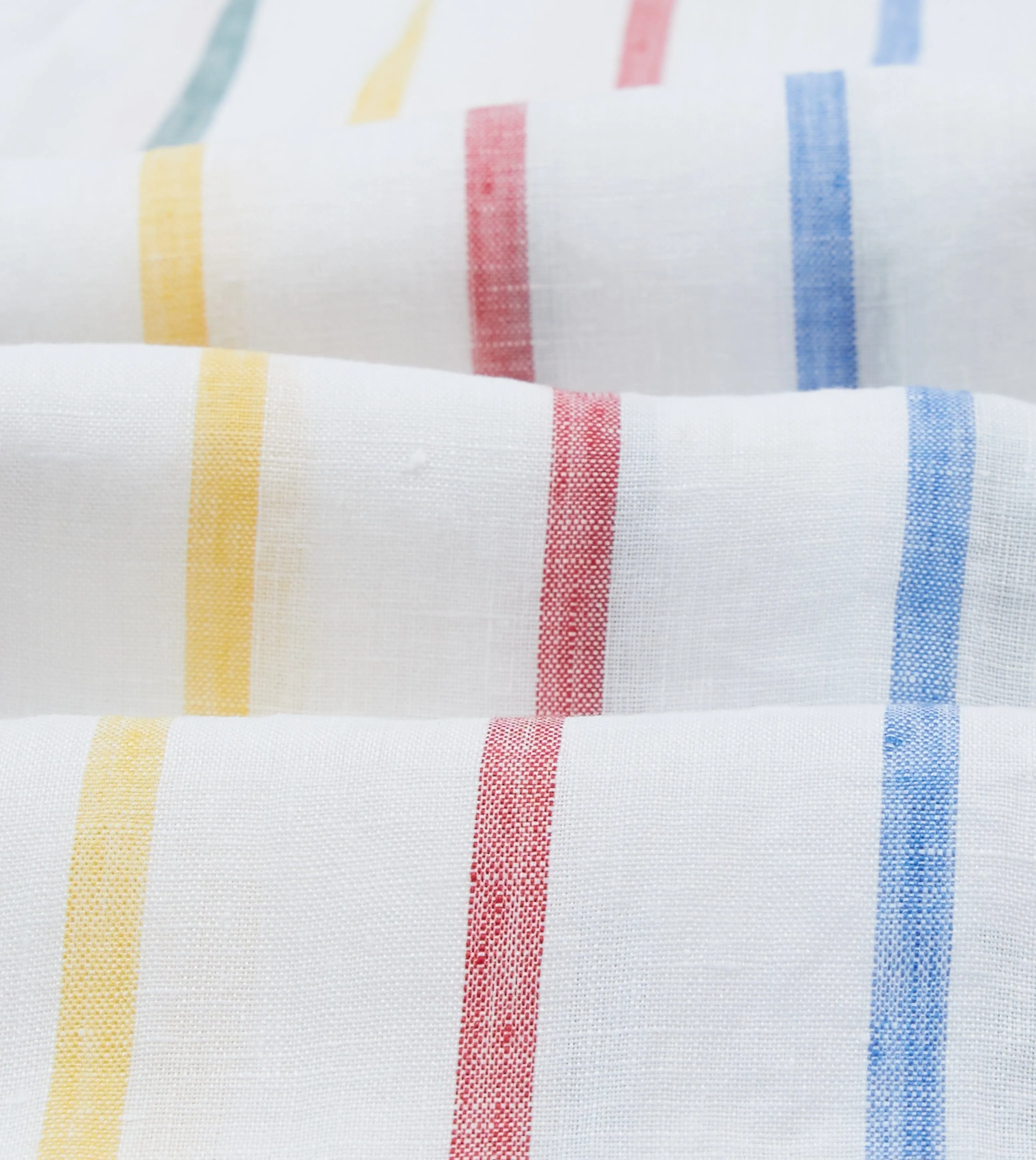 Primary Stripe Linen Spread Collar Shirt