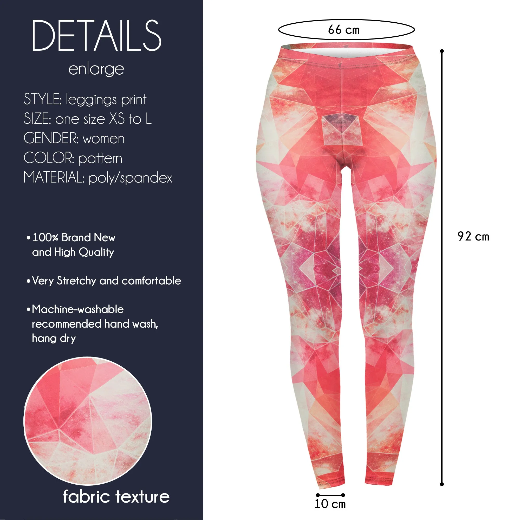 Regular Leggings (8-12 UK Size) - Pink Poly Cosmo