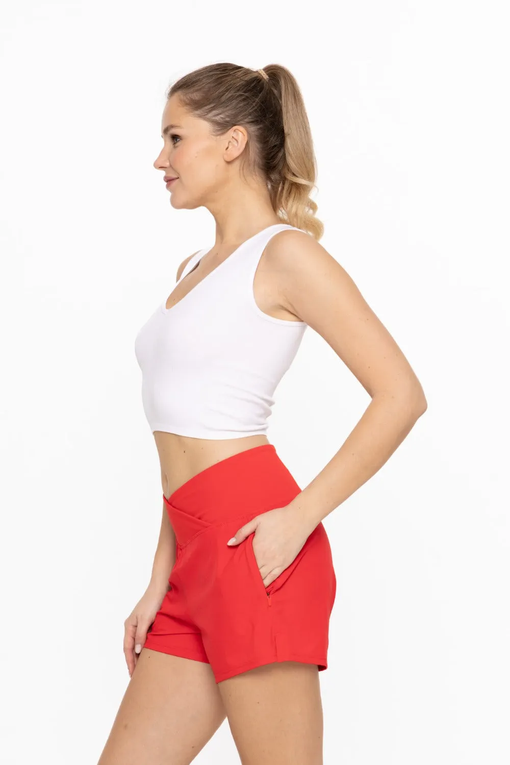 Ribbed V-Neck Crop Tank