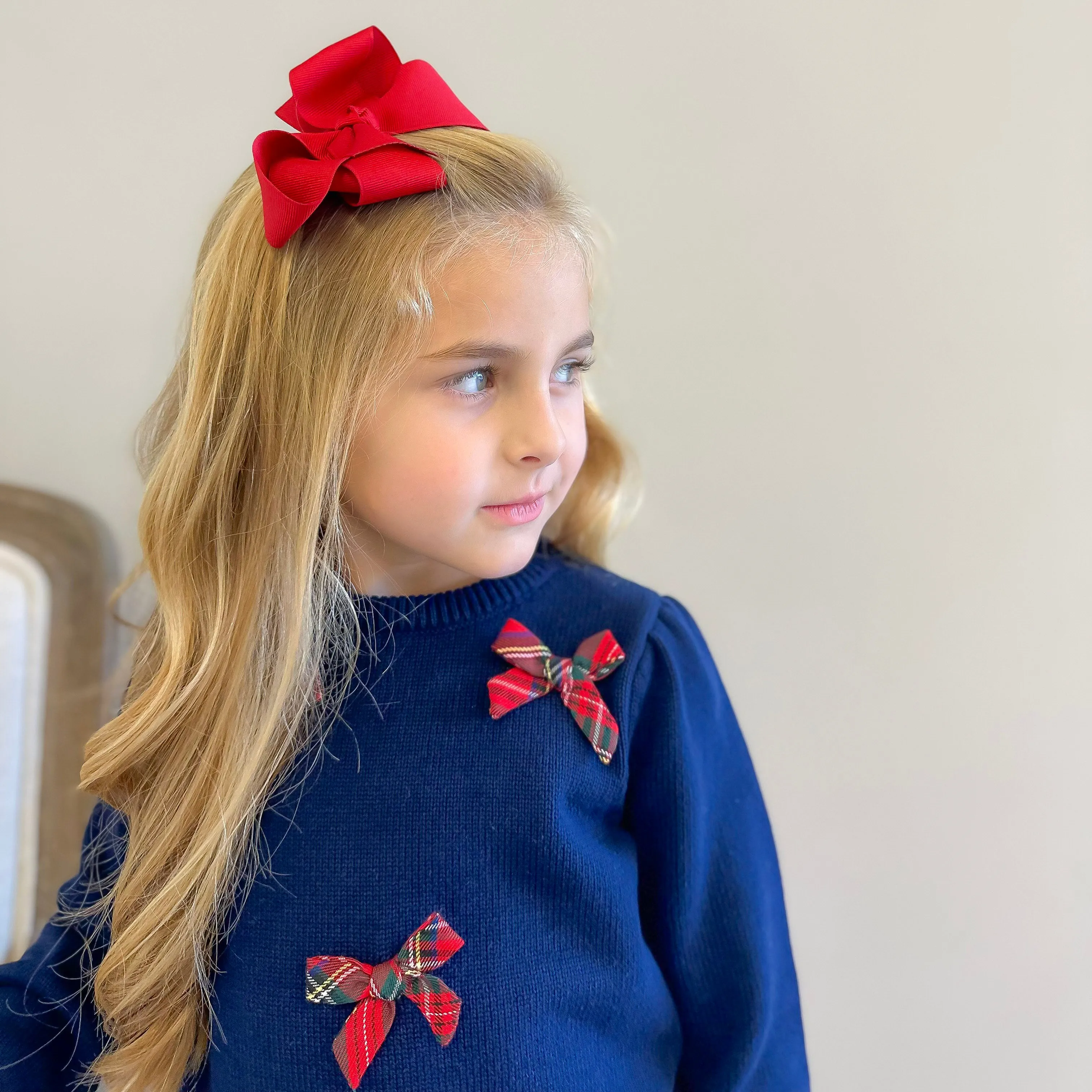 Ribbon Bows Sweater - Navy Blue