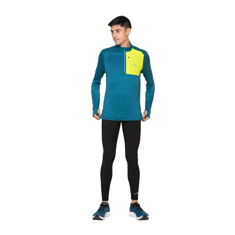 Ronhill Tech Winter Half Zip (Mens) - Deepteal/Acid